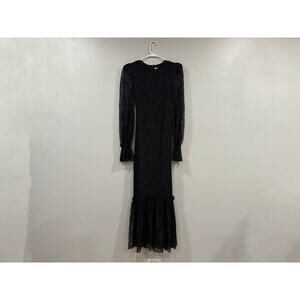 The Vampire's Wife X H&M Black Metallic Long Sleeve Dress US Small S EUR 38 NEW